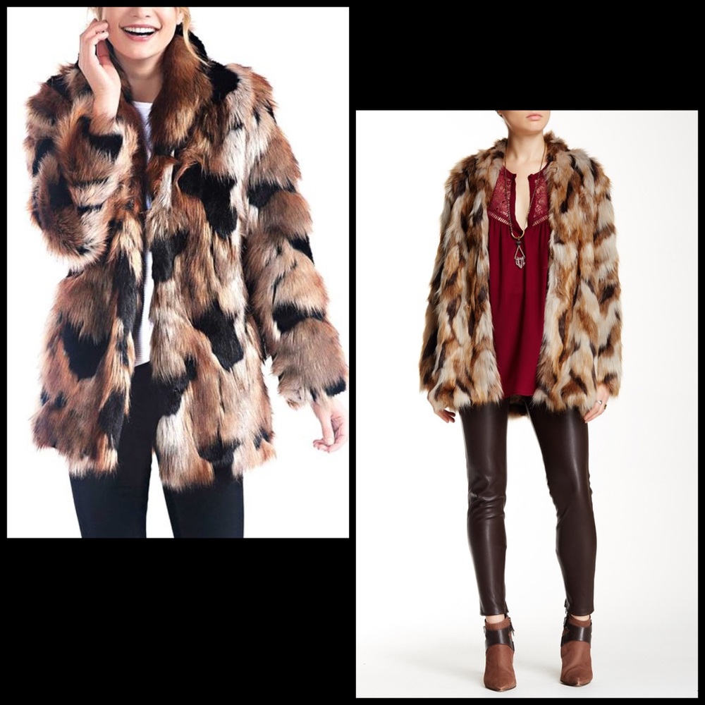 Chic Shaggy Patched Faux Fur Coat Jacket - Picture 13 of 14
